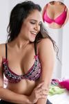 Zivame Print n Solid Padded Wired Seamless Bra (Pack of 2)-Fuchsia Print — thumbnail 1