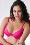 Zivame Print n Solid Padded Wired Seamless Bra (Pack of 2)-Fuchsia Print — thumbnail 2