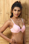 Zivame Padded Wired Low Coverage T-Shirt Bra-Pink Black — thumbnail 3