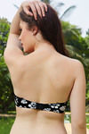 Zivame Floral Print Gentle Push-up Smooth Strapless Bra- Black — thumbnail 2