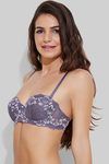 Zivame Floral Lace Padded Strapless Bra- Grey — thumbnail 3