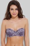 Zivame Floral Lace Padded Strapless Bra- Grey — thumbnail 6