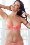 Zivame Delicate Summer Lace Demi Coverage Bra-Pink — thumbnail 4