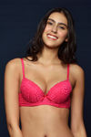 Zivame Summer Lace Push Up Wired Low Coverage Bra-Fuchsia — thumbnail 1