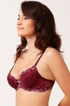 Zivame Push Up Wired Low Coverage Bra-Burgundy — thumbnail 2