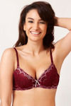 Zivame Push Up Wired Low Coverage Bra-Burgundy — thumbnail 4