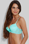 Zivame Floral Lace Explosive Pushup Bra - Turquoise — thumbnail 4