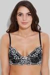 Zivame Floral Lace Padded Bra- Black — thumbnail 1