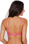 Zivame All That Lace Padded Wired Low Coverage Bra-Black Coral — thumbnail 6