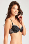 Zivame Cuppa Contrast Animal Printed Moderate Pushup Bra- Black — thumbnail 3