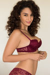 Zivame All That Lace Gentle Pushup Bra- Burgundy — thumbnail 3