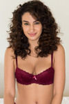 Zivame All That Lace Gentle Pushup Bra- Burgundy — thumbnail 5