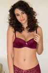 Zivame All That Lace Gentle Pushup Bra- Burgundy — thumbnail 6