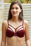 Zivame Cage Neck Gentle Smooth Pushup Bra- Burgundy — thumbnail 4