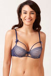 Zivame Cuppa Contrast Strappy Neckline Gentle Pushup Bra- Blue — thumbnail 1
