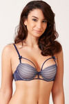 Zivame Cuppa Contrast Strappy Neckline Gentle Pushup Bra- Blue — thumbnail 3