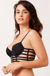 Zivame Longline Smooth Cup Gentle Push Up Cage Bra-Black — thumbnail 5