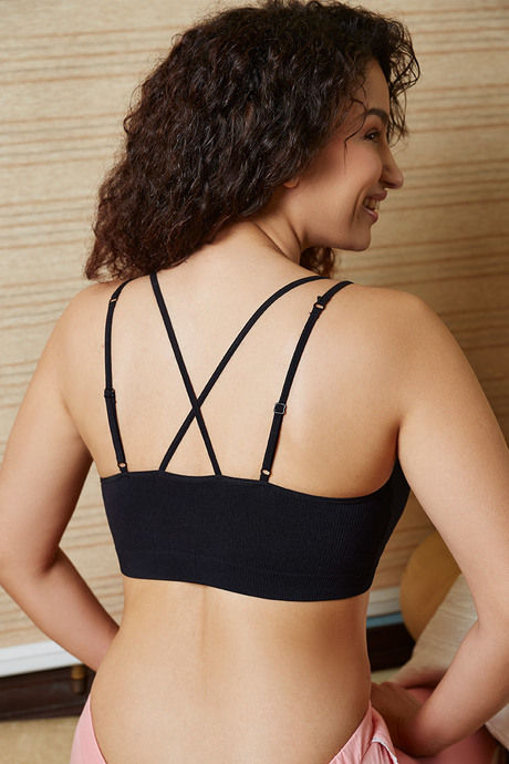 Zivame Made To Layer Double Layered Non Wired Full Coverage Bralette -Black — image 4