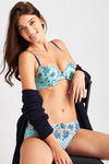 Zivame Push Up Wired Low Coverage Bra-Blue Black — thumbnail 1