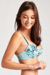 Zivame Push Up Wired Low Coverage Bra-Blue Black — thumbnail 3