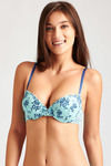 Zivame Push Up Wired Low Coverage Bra-Blue Black — thumbnail 4