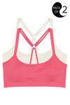 Zivame Pack of 2 Strappy Back Padded Slip On Bralettes- Coral n Ivory — thumbnail 8