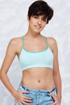 Zivame Double Layered Non Wired Medium Coverage Bralette -Aqua — thumbnail 2
