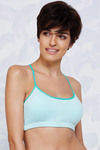 Zivame Double Layered Non Wired Medium Coverage Bralette -Aqua — thumbnail 3