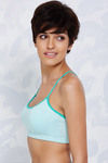 Zivame Double Layered Non Wired Medium Coverage Bralette -Aqua — thumbnail 4