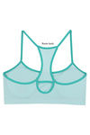 Zivame Pack of 2 Racer Back Padded Slip On Bralettes- Aqua n White — thumbnail 3