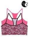 Zivame Pack of 2 Racer Back Padded Slip On Bralettes- Pink n Red — thumbnail 1