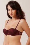 Zivame All Lace Padded Strapless Bra-Burgundy — thumbnail 2