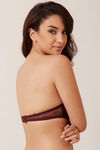 Zivame All Lace Padded Strapless Bra-Burgundy — thumbnail 4