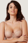Zivame All Lace Padded Strapless Bra-Skin — thumbnail 3