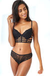 Zivame Lace Touch Gentle Push Up Longline Cage Bra-Black — thumbnail 1