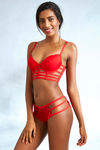 Zivame Lace Touch Gentle Push Up Longline Cage Bra-Red — thumbnail 1