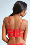 Zivame Lace Touch Gentle Push Up Longline Cage Bra-Red — thumbnail 2