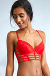 Zivame Lace Touch Gentle Push Up Longline Cage Bra-Red — thumbnail 4