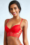 Zivame Lace Touch Gentle Push Up Longline Cage Bra-Red — thumbnail 5