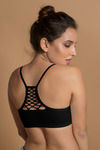 Zivame Made To Layer Double Layered Pretty Back Bralette- Black — thumbnail 2
