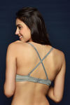 Zivame Cuppa Contrast Push Up Wired Low Coverage Bra-Grey — thumbnail 2