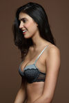 Zivame All That Lace Padded Wired Low Coverage Bra-Grey — thumbnail 3