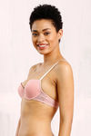 Zivame Summer Bounty Padded Wired Low Coverage T-Shirt Bra-Coral — thumbnail 3