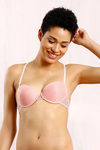 Zivame Summer Bounty Padded Wired Low Coverage T-Shirt Bra-Coral — thumbnail 4