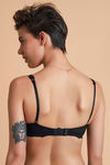 Zivame All That Lace Padded Wired Low Coverage T-Shirt Bra-Black — thumbnail 2