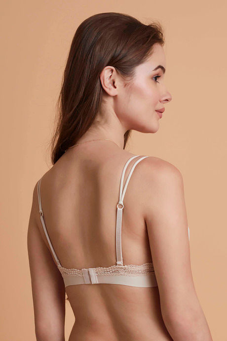 Zivame Laser Wings Push Up Wired Low Coverage Bra-Beige — image 2