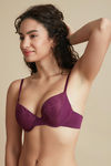 Zivame Luxe Lace Push Up Wired Medium Coverage Bra-Purple — thumbnail 3