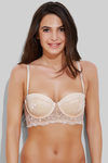 Zivame Floral Lace Longline Strapless Bra- Beige — thumbnail 5