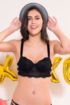 Zivame All That Lace Longline Black Bra — thumbnail 1