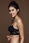 Zivame All That Lace Push Up Wired Low Coverage Bra-Black — thumbnail 3